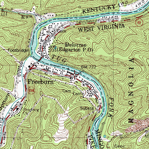 Topographic Map of Liss-Freeburn School (historical), KY
