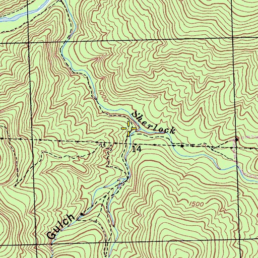 Topographic Map of Drunken Gulch, CA