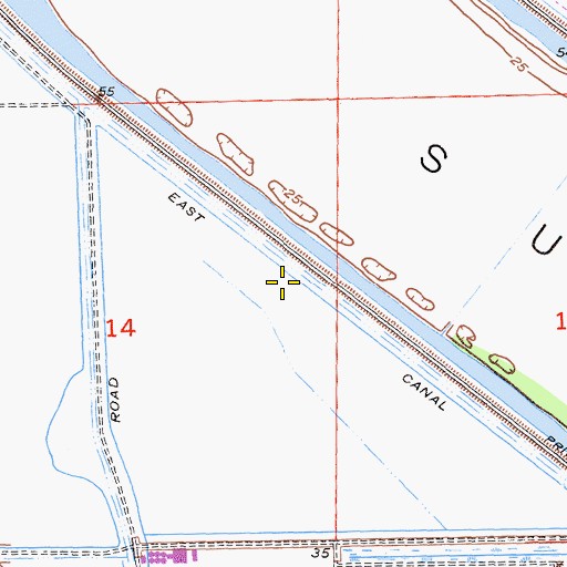 Topographic Map of East Canal, CA