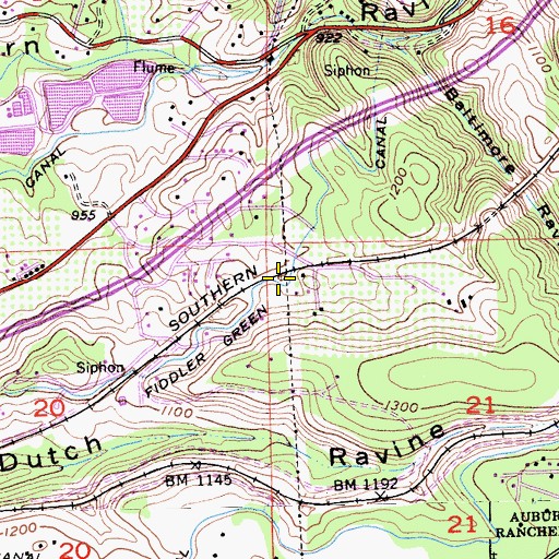 Topographic Map of Fiddler Green Canal, CA
