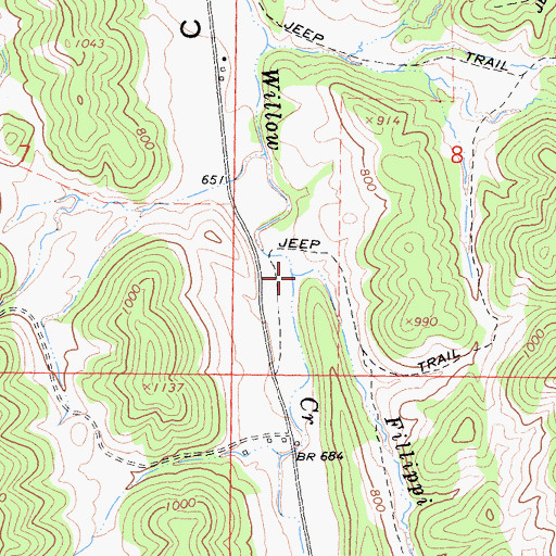 Topographic Map of Fillippi Creek, CA