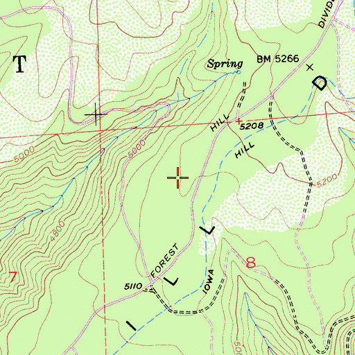 Topographic Map of Forest Hill Divide, CA