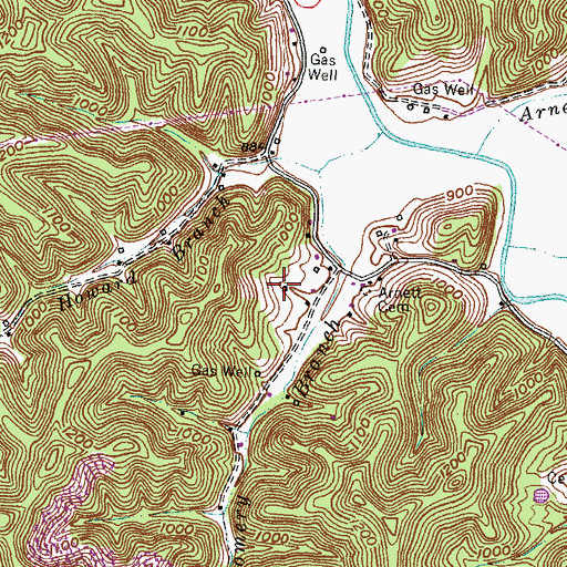 Topographic Map of Bruce Arnett Cemetery, KY