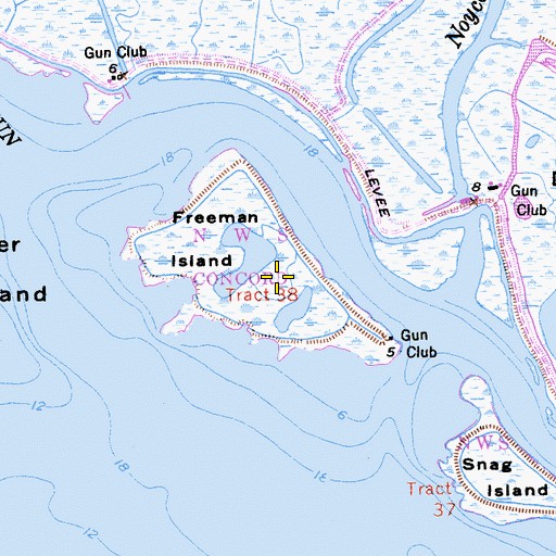 Topographic Map of Freeman Island, CA