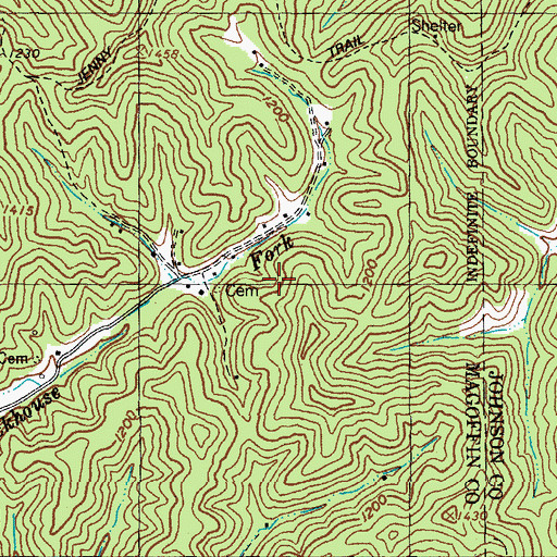 Topographic Map of Frank Prater Cemetery, KY
