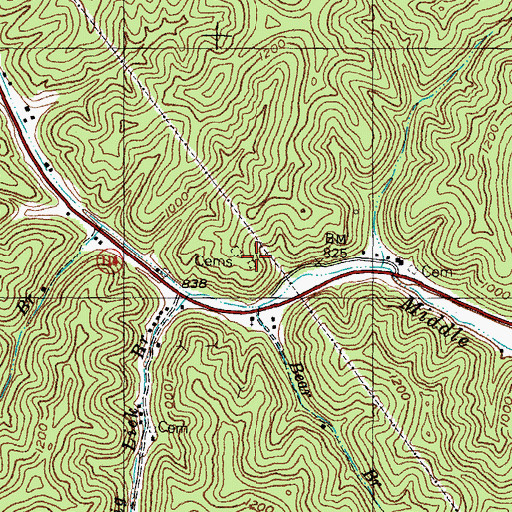 Topographic Map of Levi Allen Cemetery, KY