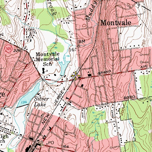 Topographic Map of Montvale Station, NJ