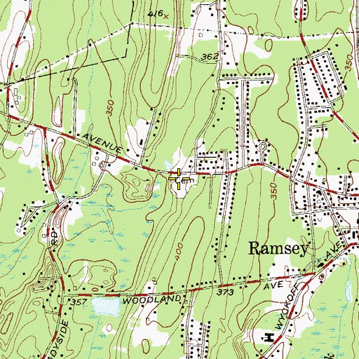 Topographic Map of Union Cemetery, NJ