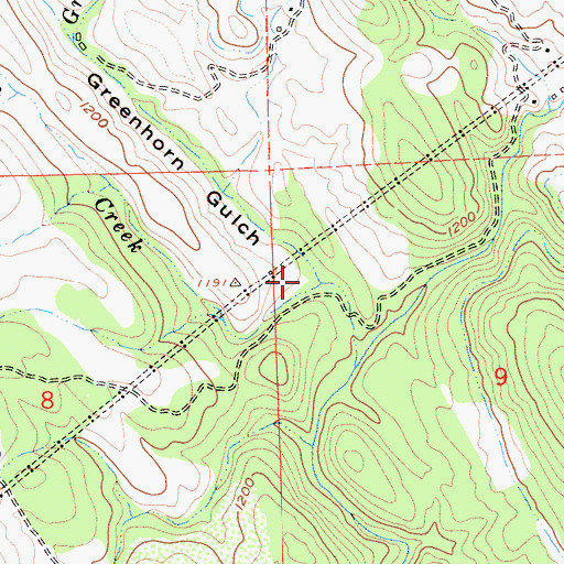 Topographic Map of Greenhorn Gulch, CA