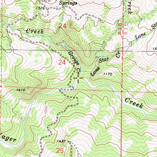 Topographic Map of Grouse Creek, CA