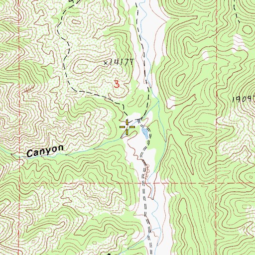 Topographic Map of Hayes Canyon, CA