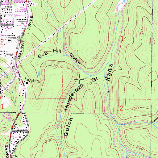 Topographic Map of Henderson Gulch, CA
