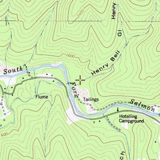 Topographic Map of Henry Bell Gulch, CA