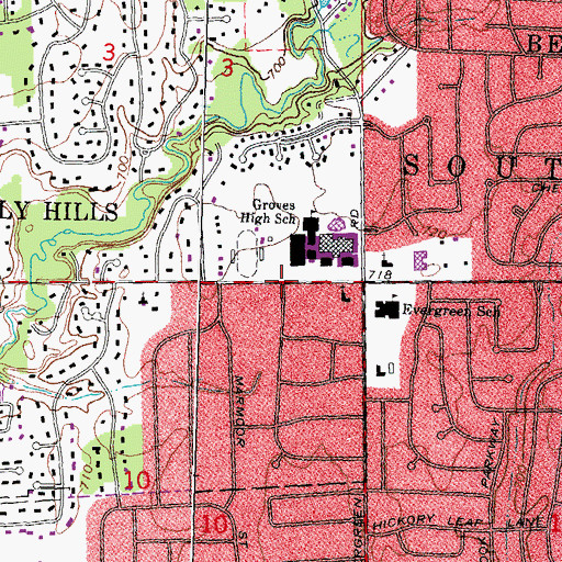 Topographic Map of Wylie E Groves High School, MI