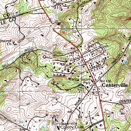 Topographic Map of Cherrington, DE