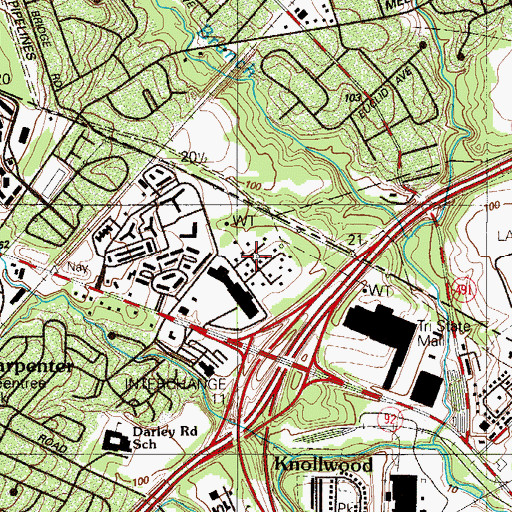 Topographic Map of White Village, DE