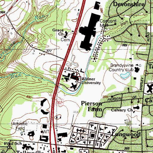 Topographic Map of Widener University Law Center, DE