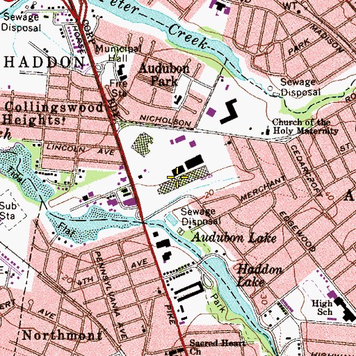 Topographic Map of Black Horse Pike Shopping Center, NJ
