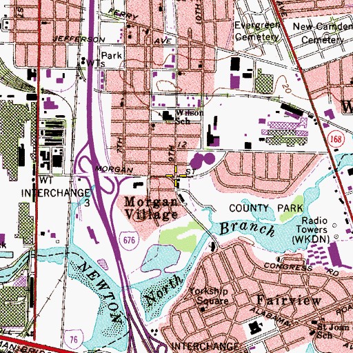 Topographic Map of City of Camden Fire Department Engine Company 10, NJ