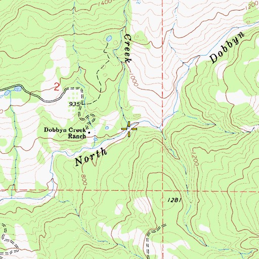 Topographic Map of Hoover Creek, CA
