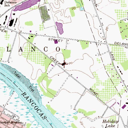Topographic Map of Delanco Department of Motor Vehicles, NJ