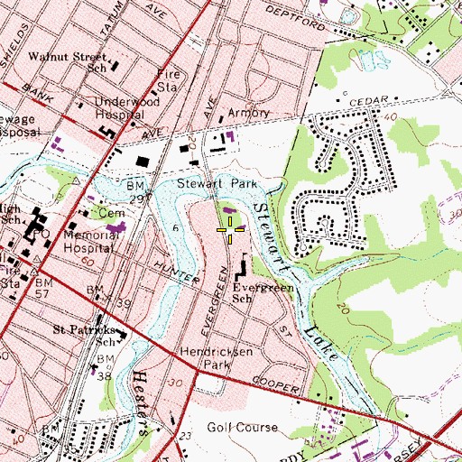 Topographic Map of Durand Academy, NJ