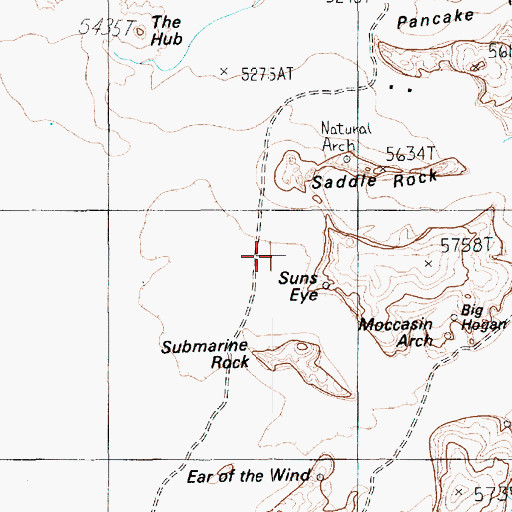Topographic Map of Monument Valley Navajo Tribal Park, AZ