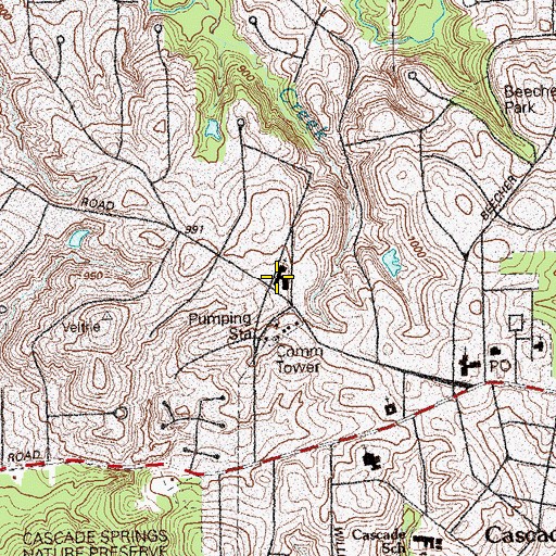 Topographic Map of Hoosier United Methodist Church, GA