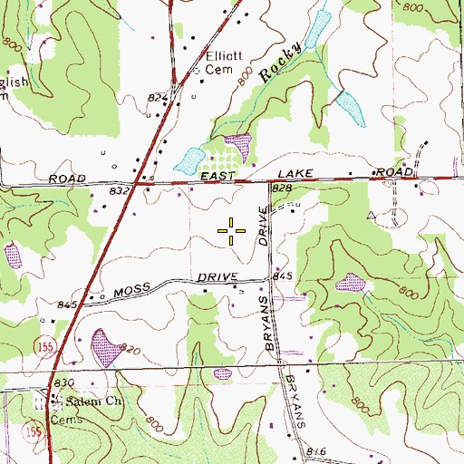Topographic Map of Henry County Evening Academy, GA