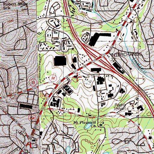 Topographic Map of DeKalb County Sheriff's Office, GA