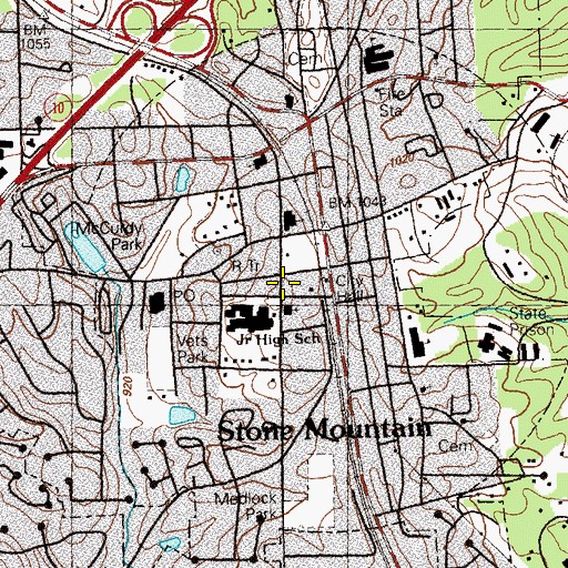 Topographic Map of Sue Kellogg Library, GA