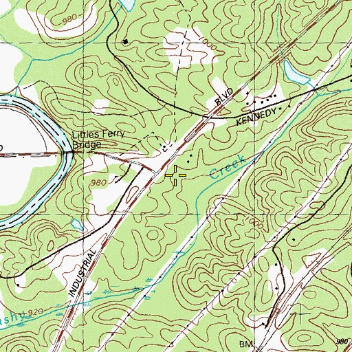 Topographic Map of McGinnis Ferry Shopping Center, GA