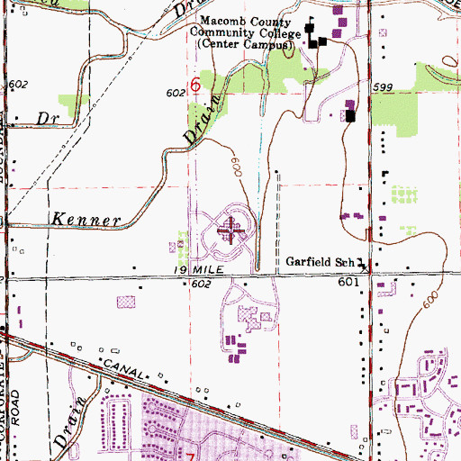 Topographic Map of Saint Joseph Mercy Hospital of Macomb, MI
