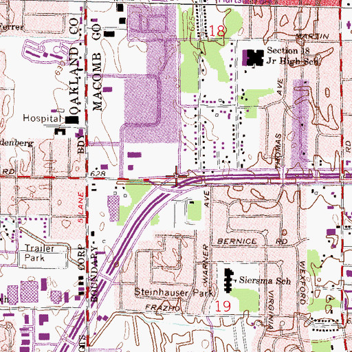 Topographic Map of Saint Louise Catholic Church, MI