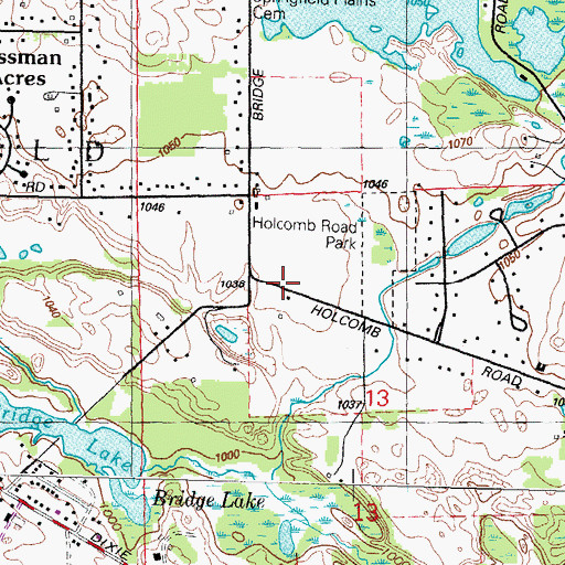 Topographic Map of Springfield Plains Elementary School, MI