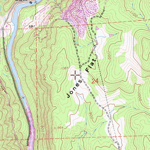 Topographic Map of Jones Flat, CA