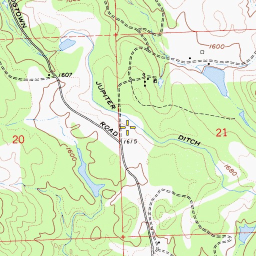 Topographic Map of Jupiter Ditch, CA