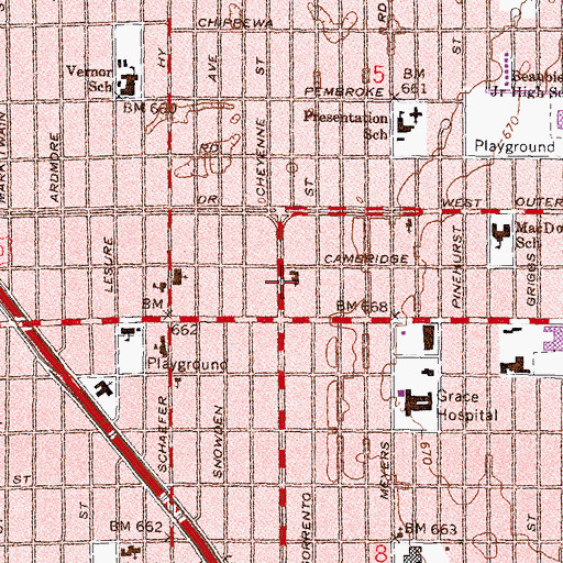 Topographic Map of Trinity Community Presbyterian Church, MI