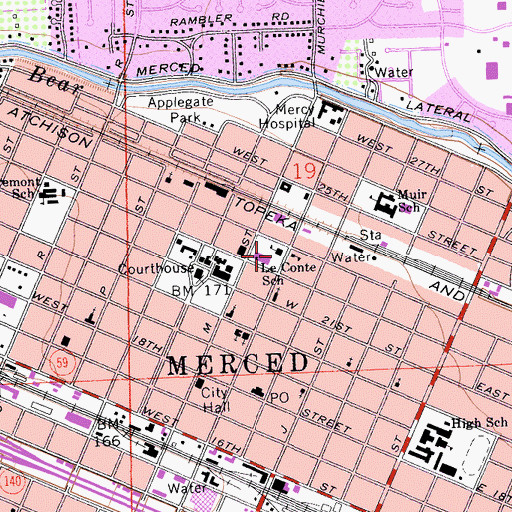 Topographic Map of Joseph Le Conte School (historical), CA