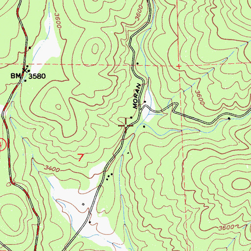 Topographic Map of Love Creek, CA