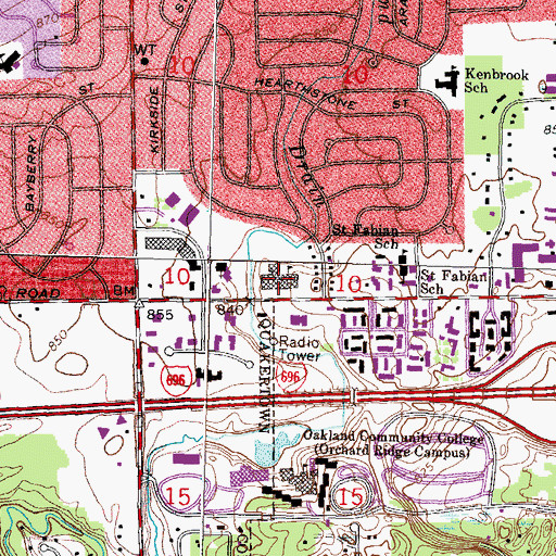 Topographic Map of Dunckel Elementary School, MI
