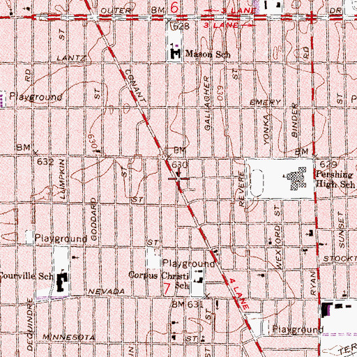 Topographic Map of Faith Temple Christian Methodist Episcopal Church, MI