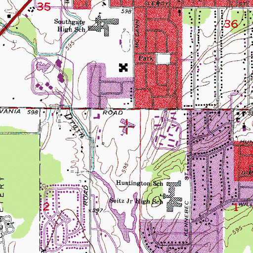 Topographic Map of Gabriel Richard Catholic High School, MI