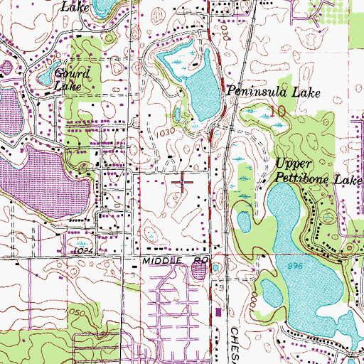 Topographic Map of Highland Hills Baptist Academy, MI
