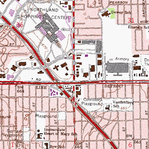 Topographic Map of Academy of Michigan, MI