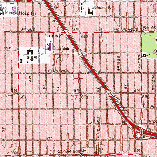 Topographic Map of Art 'n Dot Nursery and Kindergarten Place, MI