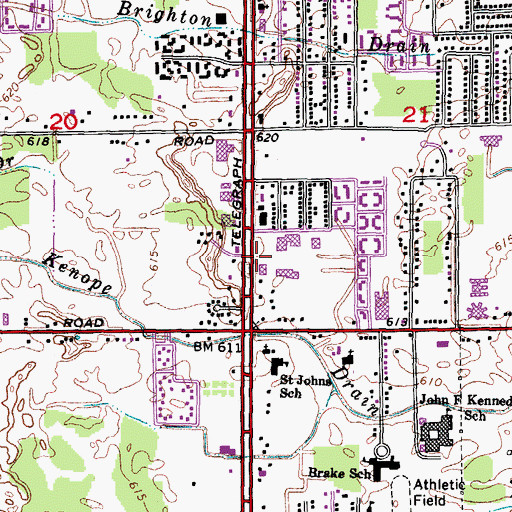 Topographic Map of Baptist Park School, MI