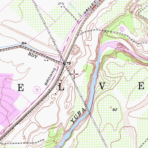 Topographic Map of New Helvetia, CA