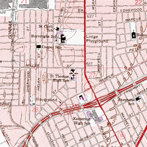 Topographic Map of Boysville of Michigan-Saint Thomas Assessment Center, MI