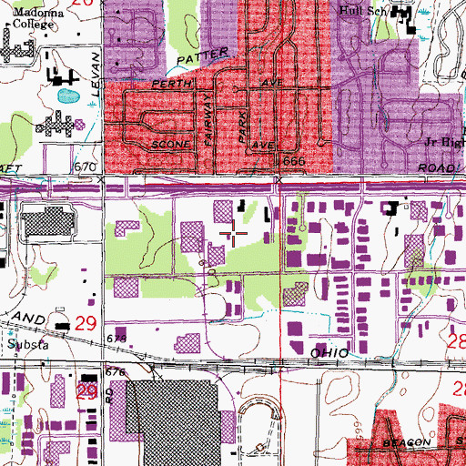 Topographic Map of Buckingham Village Shopping Center, MI